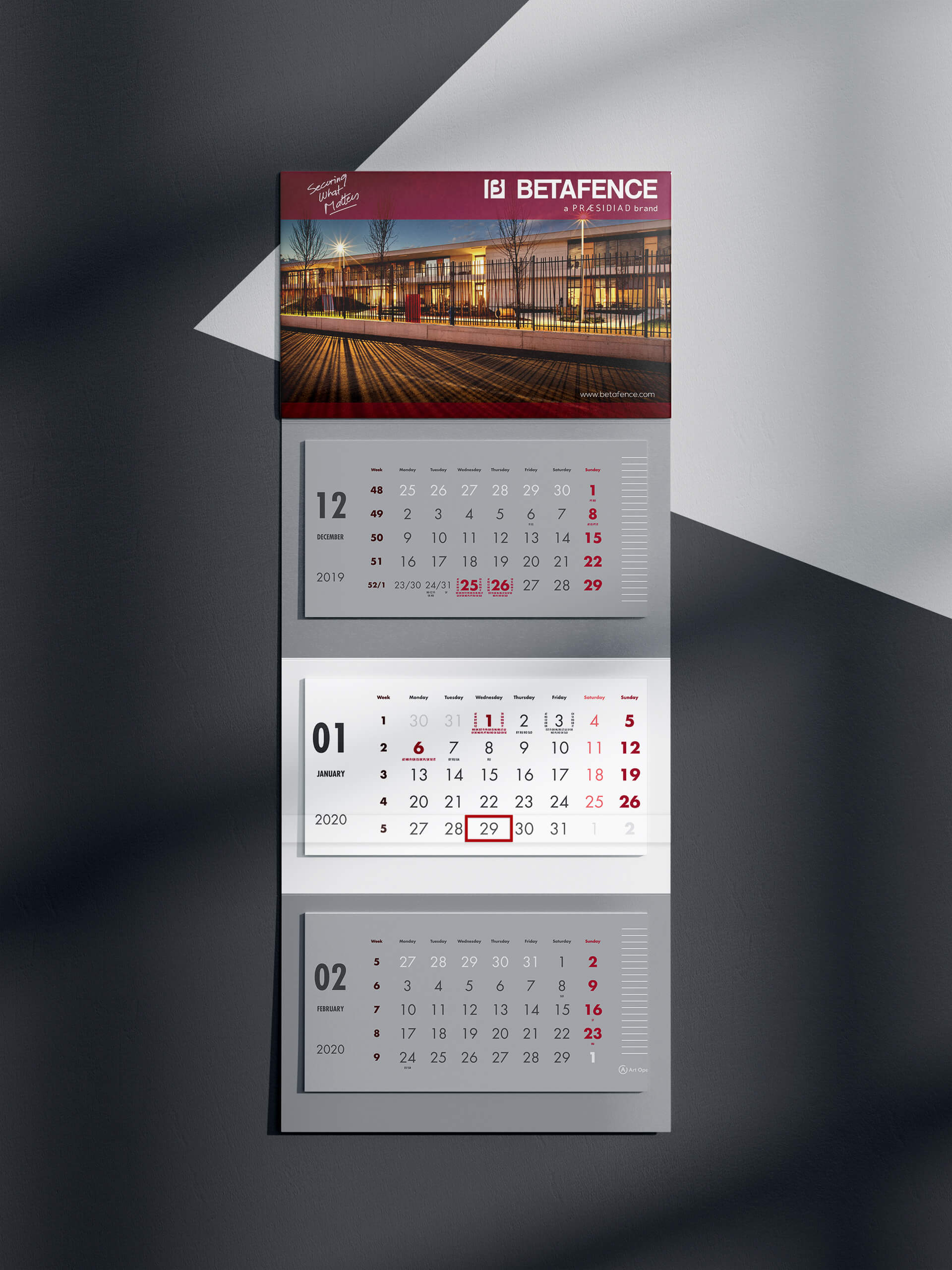 Betafence - kalendarz ścienny